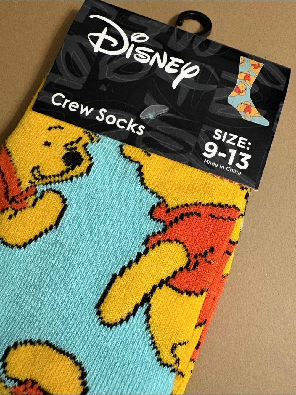 Disney Winnie The Pooh 2 Pairs Graphic Print Stretch Crew Socks Size 9-13 NWT - Picture 5 of 9